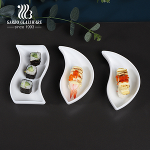 Service de table, ensembles de vaisselle, blanc, 3 pièces, ensembles de bols en verre opale, forme de coquille, bord incrusté d'or, bols, assiettes, résistant aux bris et aux fissures - Product Image 1
