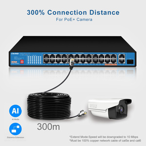 מתג poe ai 27 יציאה מהיר ethernet <span class=keywords><strong>10</strong></span>/100Mbps pe מתג עם הגנה להאריך, עדיפות, מצב בידוד עם 2 bt 60w יציאות - Product Image 6
