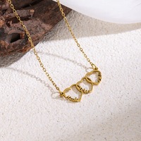 Collier tendance plaqué or avec pendentif cœur ajouré, bijou chic et à la mode pour femme, vente en gros TGXL14674