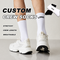 Chaussettes de sport unisexes personnalisées de haute qualité, tricotées, mi-mollet, avec logo personnalisé
