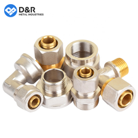 D & R métal pleine taille filetage personnalisé té laiton plomberie raccord rapide raccord coudé à 90 degrés 1/2 pouces ~ 1 "raccord en laiton