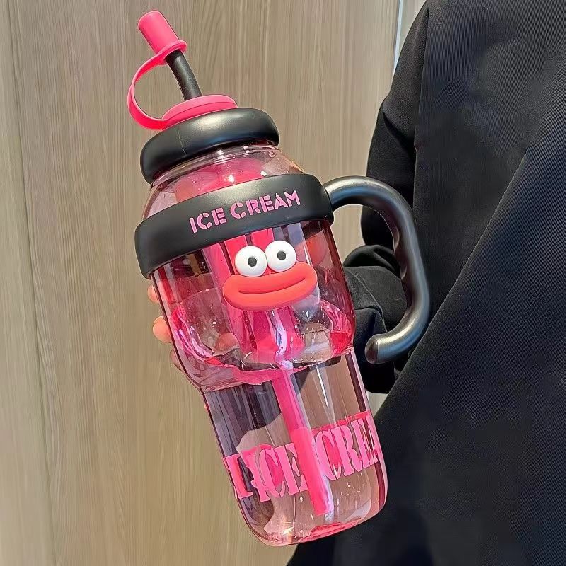 Tasse porte-bonheur rose rouge-bouche rouge 1300ml