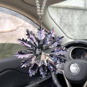 เครื่องประดับตกแต่งรถยนต์คริสต์มาสรูปเกล็ดหิมะคริสตัลสวยงาม - Product Image 5