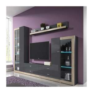 Prima Find ไอคอนที่คล้ายกันขาตั้ง<span class=keywords><strong>ทีวี</strong></span>ที่ทันสมัยพร้อมชั้นวางแบบเปิดทำจากไม้และการจัดการสายเคเบิลสำหรับความบันเทิงในห้องนั่งเล่น - Product Image 1