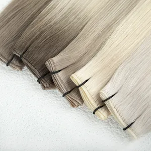 Leshine Wholesale Factory Russian Invisible New Hand Tied Weft Hair Extension Genius Weft Hair Distributors