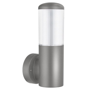 Applique da esterno IP44 in policarbonato, 19,6x9,1x13,4 cm, colore grigio, ideale per illuminazione esterna e resistente - Product Image 1