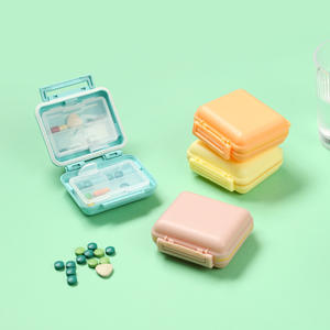 麦わらかなり防水正方形の形6部門小さな旅行毎日のプラスチック製の丸薬薬箱 - Product Image 2