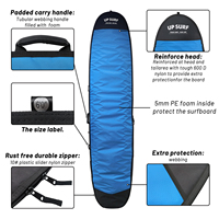 Couleur personnalisée/logo/design/taille sac de planche en polyester/couverture de planche de surf en nylon sac de planche de surf longboard