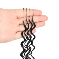 Extensions de cheveux humains vierges bruts birmans bouclés 15A avec boucles en spirale aux extrémités, tissage rapide, noir naturel, mèches à crocheter