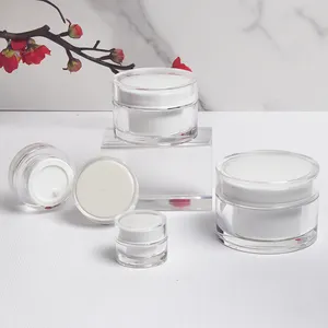 韩国化妆品包装30g罐塑料容器乳液霜按摩椭圆形双壁宽罐
