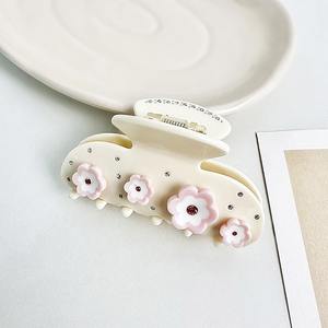 مشابك شعر أنيقة جديدة على شكل زهرة مرصعة بالأحجار الكريمة، مشابك فراشة وقلب يدوية الصنع للنساء، إكسسوارات شعر - Product Image 2