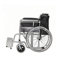 Fauteuil roulant manuel chromé économique 809 pour personnes âgées et handicapées