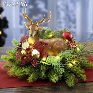 Christmas Wreath Decoration Small Christmas Deer Wreath Handmade Christmas Hanging Wreath