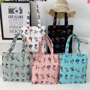 Bolsa de Mano de Lona Hecha a Mano de 24 cm para Mujer, Bolsa de Hombro Oxford con Flores Bordadas, Diseño Casual, Elegante y Moderno - Product Image 3
