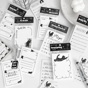 Mr. Kağıt 6 tasarımlar 50 sayfa Memo Pad siyah kedi serisi karikatür hayvan dekorasyon Memo günlüğü hurda kitap DIY albümleri çocuklar için Set