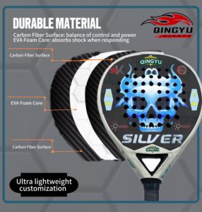 Raquetas de Tenis Personalizadas al por Mayor con Marco OEM de Diamante Esmerilado, 12K Net Graphite, Empuñadura de Nylon EVA, Fibra de Carbono 3K y Fibra de Vidrio - Product Image 4