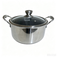 Marmite à soupe en acier inoxydable 316 à 3 couches, gravure double face, double poignée, couvercle en verre, compatible lave-vaisselle et four, pour cuisine domestique