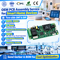 Cartes de contrôle électroniques pour maison intelligente, assemblage électronique de contrôle de température intelligent PCBA, service de fabrication électronique EMS