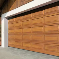 LongTai Protection des doigts Bi-pli Coulissant Sectionnel Professionnel Motif Bois Prépeint Mousse d'acier Porte de Garage