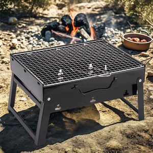 Charcoal Grills, Portable Foldable <b>BBQ</b> Grills, Patio Barbecue Desk Tabletop Charcoal Grill Smoker for Outdoor <b>Camping</b> Picnic - Product Image 1