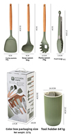 Juego de Cuchillos de Cocina de Acero Inoxidable de 10 Piezas Tc, Cuchillos de Chef, Cuchillos para Frutas, Tijeras de Cocina con Cubeta de Almacenamiento