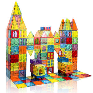 ألعاب مغناطيسية من شينليكوب، مجموعة بلاط مغناطيسي 104 قطعة للأطفال من عمر <span class=keywords><strong>3</strong></span> سنوات فما فوق، مكعبات بناء تعليمية في مجالات العلوم والتكنولوجيا والهندسة والرياضيات، هدية للأولاد والبنات - Product Image 4