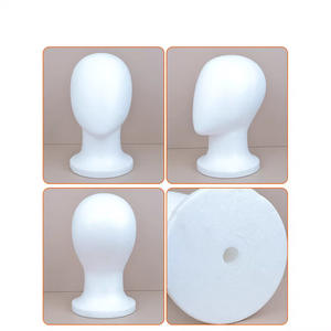 Modelo de cabeza de exhibición de pelucas de espuma JXT13 para cosplay de adultos, soporte para pelucas, estilo blanco, material de polietileno PE - Product Image 4