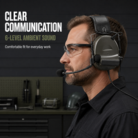 Casque de protection auditive électronique, volume à 6 niveaux, double réduction du bruit, prise de 7,0 mm pour le tir sportif et la chasse