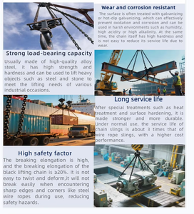 Perangkat keras tali-temali G80 rantai pertambangan hitam rantai baja mangan rantai pengangkat Tautan - Product Image 6