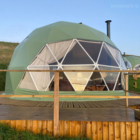 Dôme géodésique permanent d'extérieur : Tente préfabriquée en PVC pour hôtels et campings de glamping, tente de camping sphérique de luxe