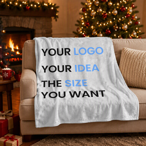 Selimut Flanel Natal Merah Logo Kustom OEM MOQ Rendah Selimut Fleece Nordik Tradisional untuk Hadiah Liburan Tempat Tidur - Product Image 5