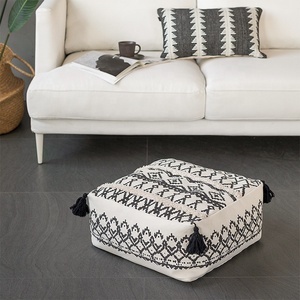 Modern Moroccan Style <strong>Pouf</strong> Cover Living Room Use Tufted Square Ottoman Stool Home Decorative Printed <strong>Pouf</strong> Cover for Sofa - Product Image 3
