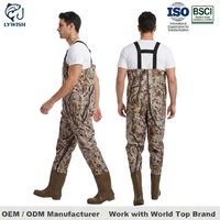 Cuissardes de pêche et de chasse unisexes pour adultes, imperméables, en nylon PVC, camouflage, avec bottes intégrées, haute qualité, OEM