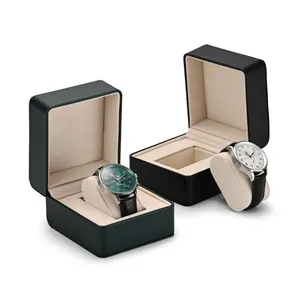 FANXI kotak penyimpanan jam tangan, kemasan mewah tampilan kulit kotak penyimpanan jam tangan tunggal