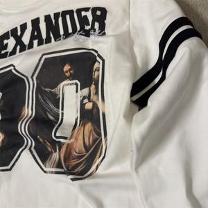 Fabricante personalizado Dtg impresión bordado manga larga Camiseta hombre francés Terry 100% algodón hombres cuello redondo sudadera - Product Image 3