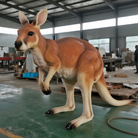 Modèle d'animal animatronique kangourou simulé personnalisé pour les expositions de zoo parcs à thème centres commerciaux décor australien