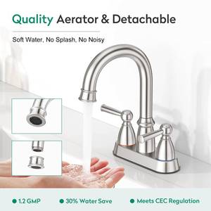 Robinet de lavabo double poignée 4 pouces en acier inoxydable, prix de gros usine le plus bas - Product Image 2