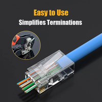 Meilleures prises de câble 8P8c non blindées UTP Prise modulaire Rj45 Passthrough Connecteurs femelles OEM avec connecteur Cat6 RJ 45 From Pass