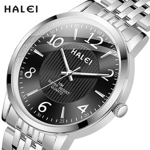 Envío Directo HALEI Nuevo Reloj Original de Cuarzo con Números Árabes, Puntero de Acero Inoxidable, Movimiento Japonés, Venta al por Mayor - Product Image 2