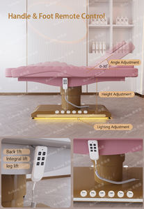 Maßgefertigte Luxus-Kosmetikliege mit Goldbasis, Modern, 3 Motoren, Elektrisch Verstellbar, für Gesichtsbehandlungen, Massage, Kosmetik, Spa und Wimpernverlängerung - Product Image 4