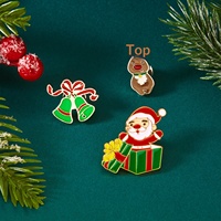 Hadiah Natal Bros Pin Lencana Santa Claus Kartun Lucu dari Paduan Seng dengan Cetak UV dan Teknik Tetesan Minyak, Warna Kustom untuk Pakaian, Tas, Syal.
