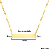Vente en gros de longue barre en acier inoxydable plaqué or avec pendentif à breloque initiale avec nom gravé Fabricant de bijoux