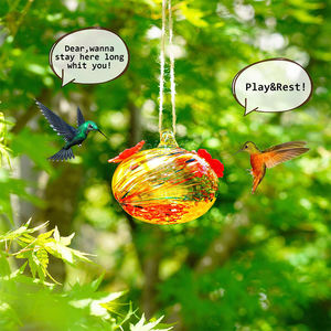 Mangeoire à colibris en verre soufflé Ornements suspendus à l'extérieur Mangeoire à colibris <span class=keywords><strong>unique</strong></span> avec crochet - Product Image 2