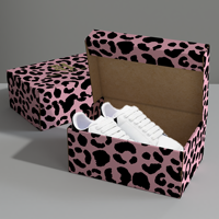 Boîte à chaussures de luxe en papier ondulé imprimé léopard Boîte d'emballage de chaussures au design haut de gamme Boîte à chaussures en carton ondulé