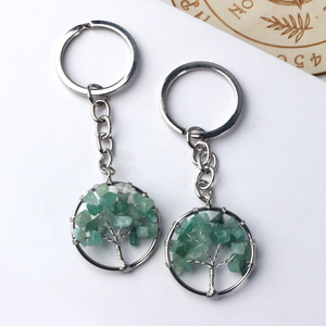 Porte-clés en cristal de design en gros, fait main, avec pierre naturelle de guérison, arbre de vie, cristaux pour souvenir - Product Image 6
