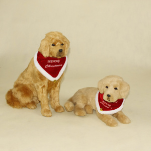 Nuove decorazioni di artigianato di natale Enfeites De Natal Navidad Productos Novedosos 2023 peluche cane Golden Retriever - Product Image 1