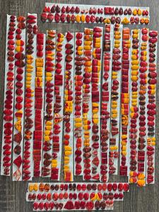 Designer Rosarita jaune rouge paires de pierres précieuses cabochons assortis en vrac pour la fabrication de bijoux boucles d'oreilles bagues pendentif collier artisanat - Product Image 2