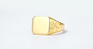 A granel en blanco grabado 925 chapado en oro único logotipo personalizado nombre anillos sello anillo de los hombres - Product Image 2