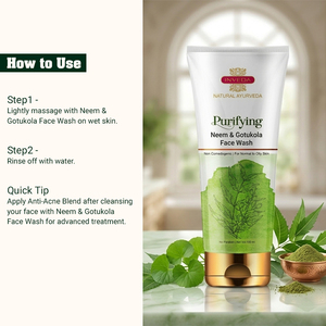 Nettoyant visage naturel au neem et au gotu kola pour peaux grasses et sujettes à l'acné - Product Image 3