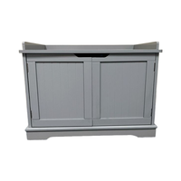 Furnitur hewan peliharaan rumah kucing MDF dan kayu Solid Modern dengan tombol penutup untuk hewan kecil